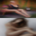Strangers pose with naked woman